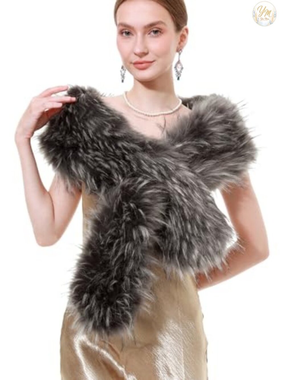 Faux Fur Collar Neck Warmer Scarf Wrap Winter Shawl